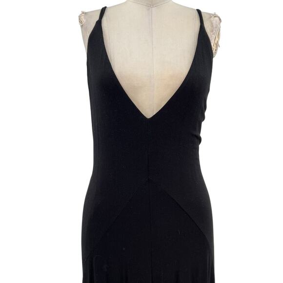 Free People Beach Black Viscose Jersey Strappy Midaxi Dress Size XS - Picture 4 of 13